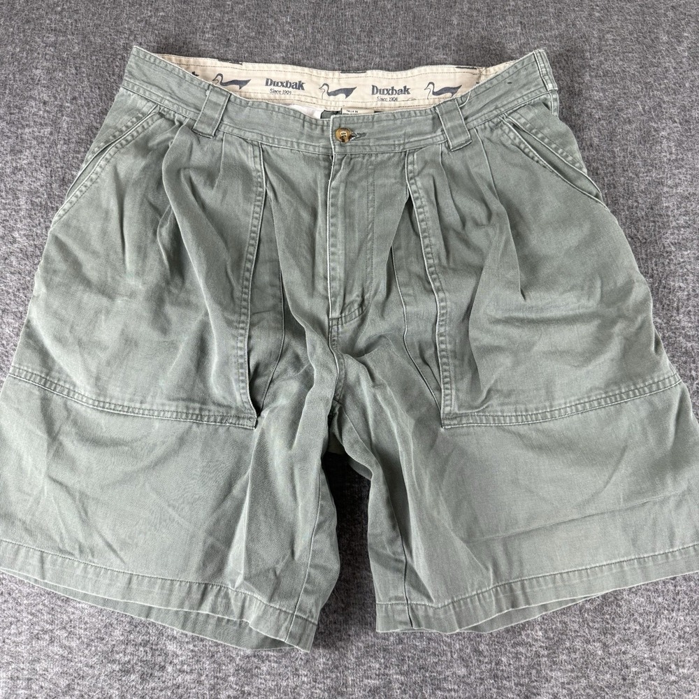 Duxbak Mens 36 Sage Green Cotton Hunting Safari Shorts Patch Pocket Outdoor USA